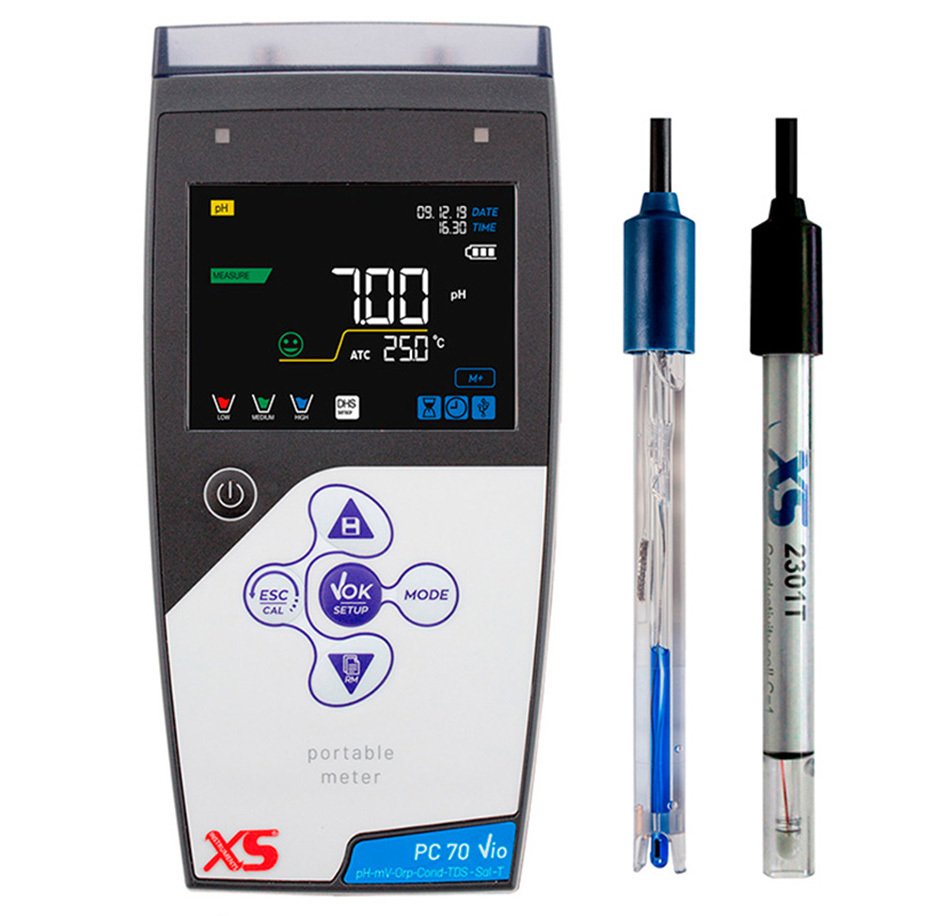 XS Instruments PC 70 Vio Portatif Multiparametre & 2301T pH Metre & 201T Elektrot ile