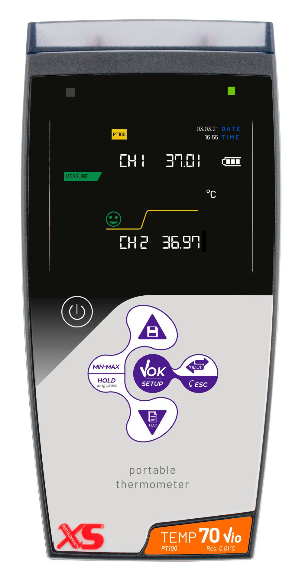 XS Instruments Temp 70 Vio PT 100 Çift Kanallı Termometre Probsuz