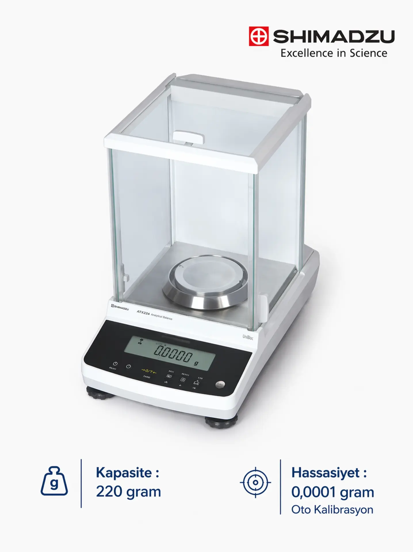 Shimadzu ATX224R Analitik Terazi 220 g 0,1 mg
