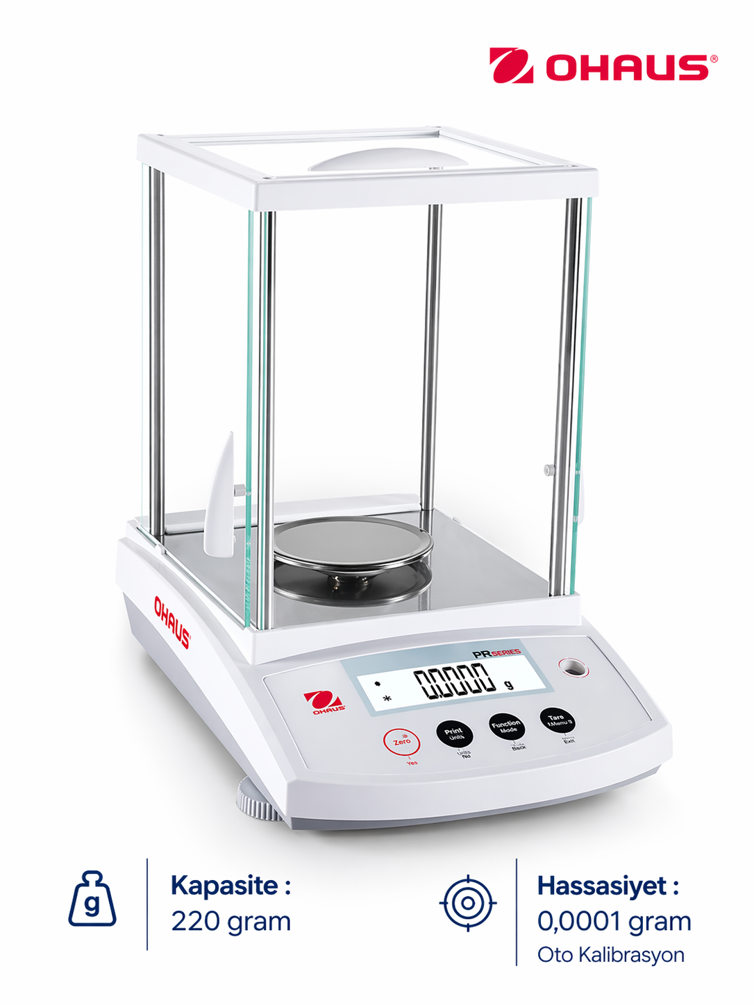 Ohaus PR224 Analitik Terazi 220 Gram /0,0001 Gram